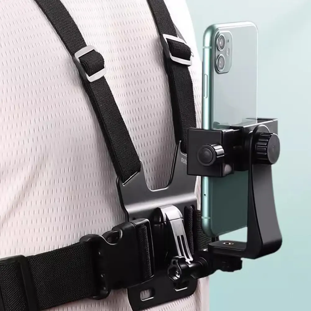 Mobile Phone Strap Clip Adjustable Chest Mount Strap Harness Chesty Body Mount for Most Cell Phones Action Cameras POV/VLOG