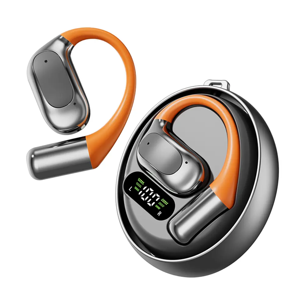 Wireless Earbuds with Earhooks Built-in Mic Earphones BT 5.4 Waterproof Headphones Headset for Sports/Workout/Running