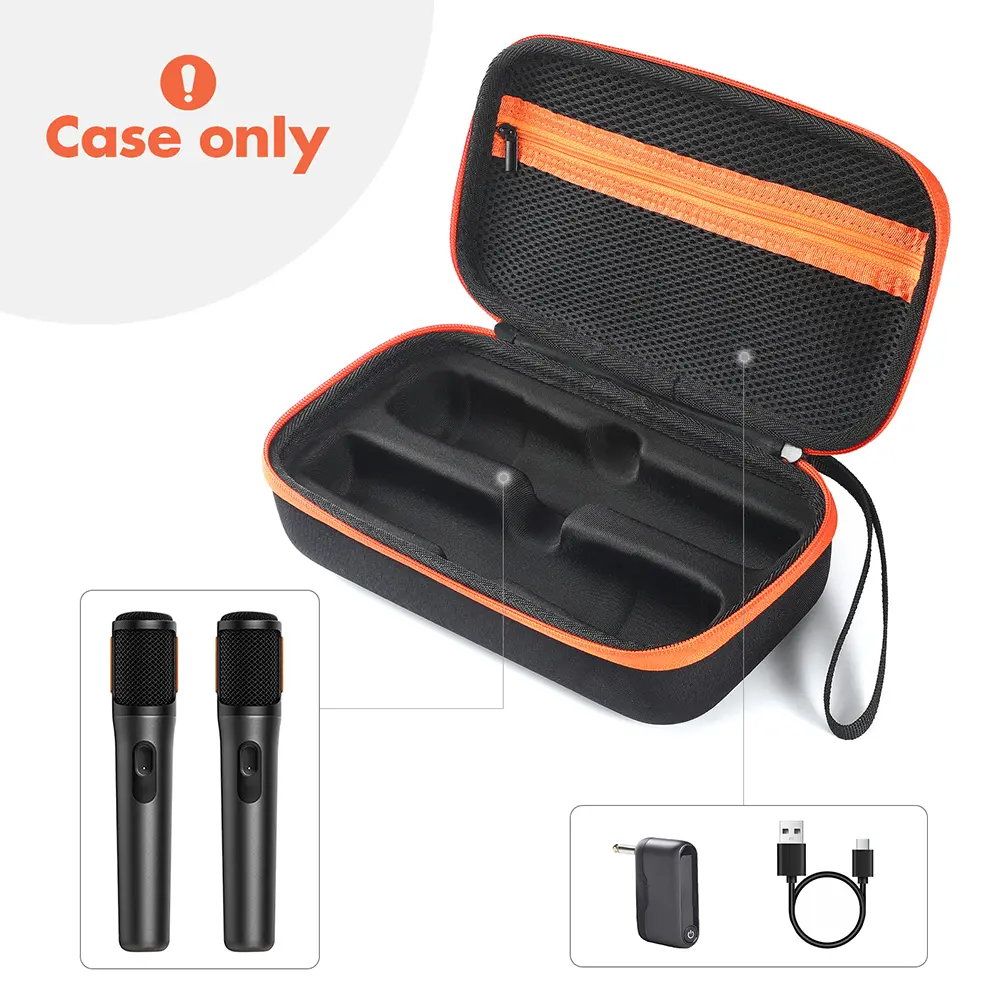 Rechargeable Battery Handheld Dual Mic Travel Carrying Bag Shockproof Mic Travel Bag for JBL PartyBox Wireless Mic & Accessories