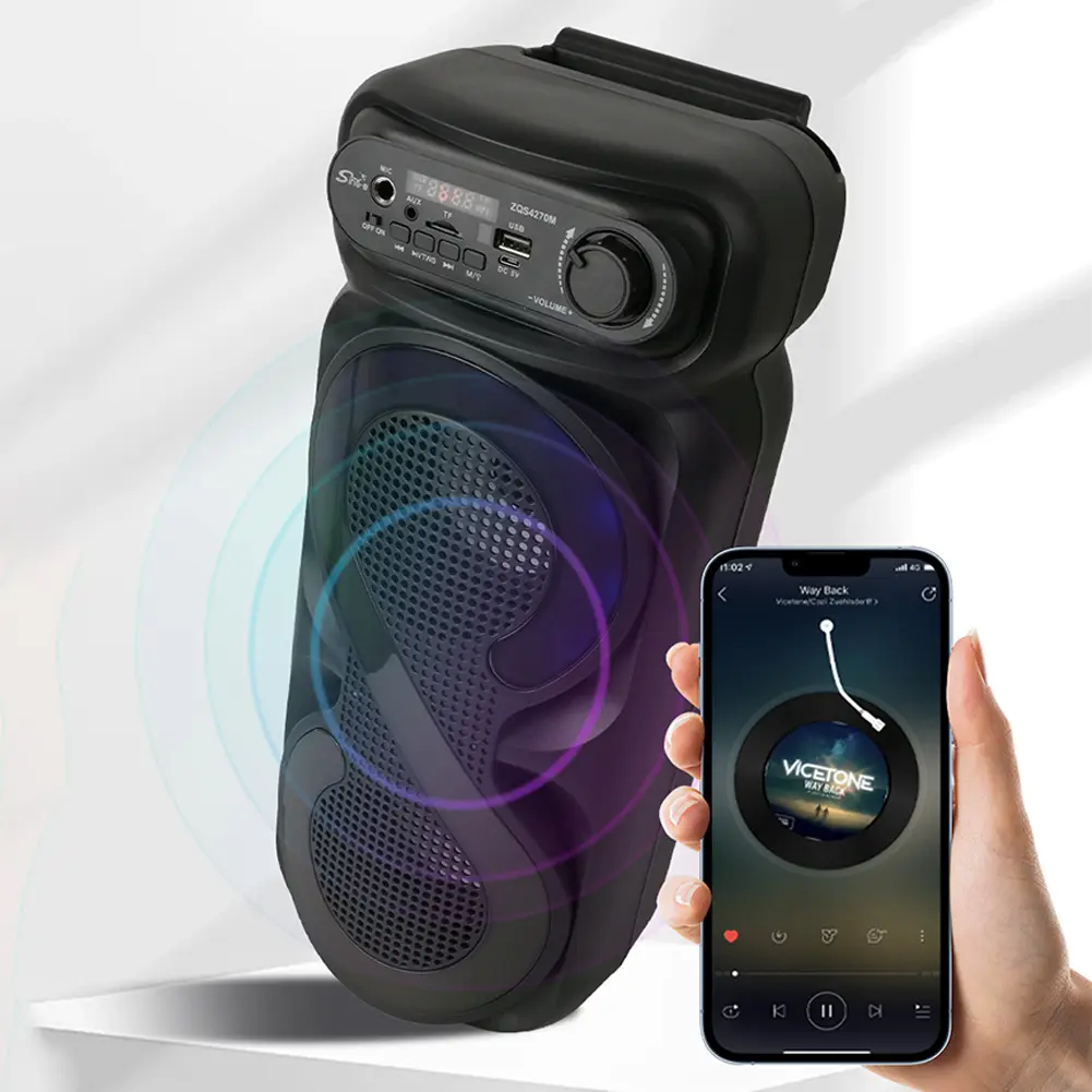 Bluetooth-Compatible Speaker Karaoke Speaker USB/TF Outdoor Speaker Remote Control Wireless Speaker High Volume for Home Travel