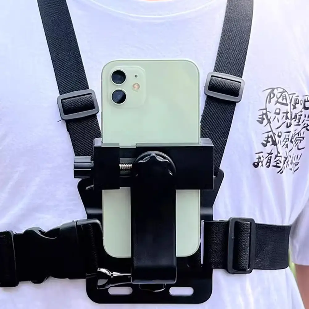Mobile Phone Strap Clip Adjustable Chest Mount Strap Harness Chesty Body Mount for Most Cell Phones Action Cameras POV/VLOG