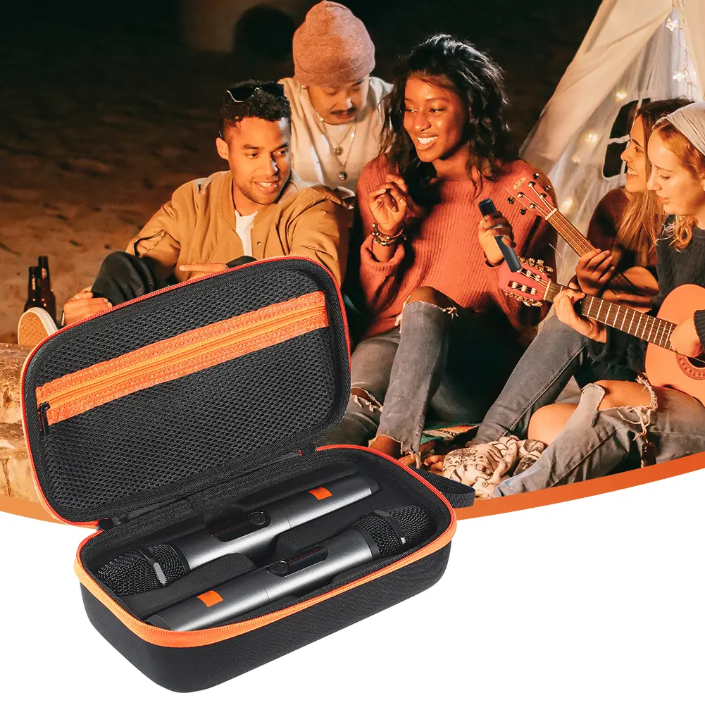 Rechargeable Battery Handheld Dual Mic Travel Carrying Bag Shockproof Mic Travel Bag for JBL PartyBox Wireless Mic & Accessories