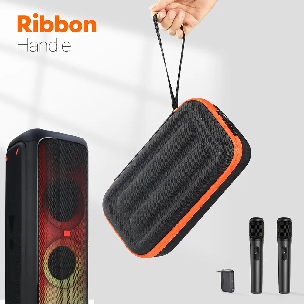 Rechargeable Battery Handheld Dual Mic Travel Carrying Bag Shockproof Mic Travel Bag for JBL PartyBox Wireless Mic & Accessories