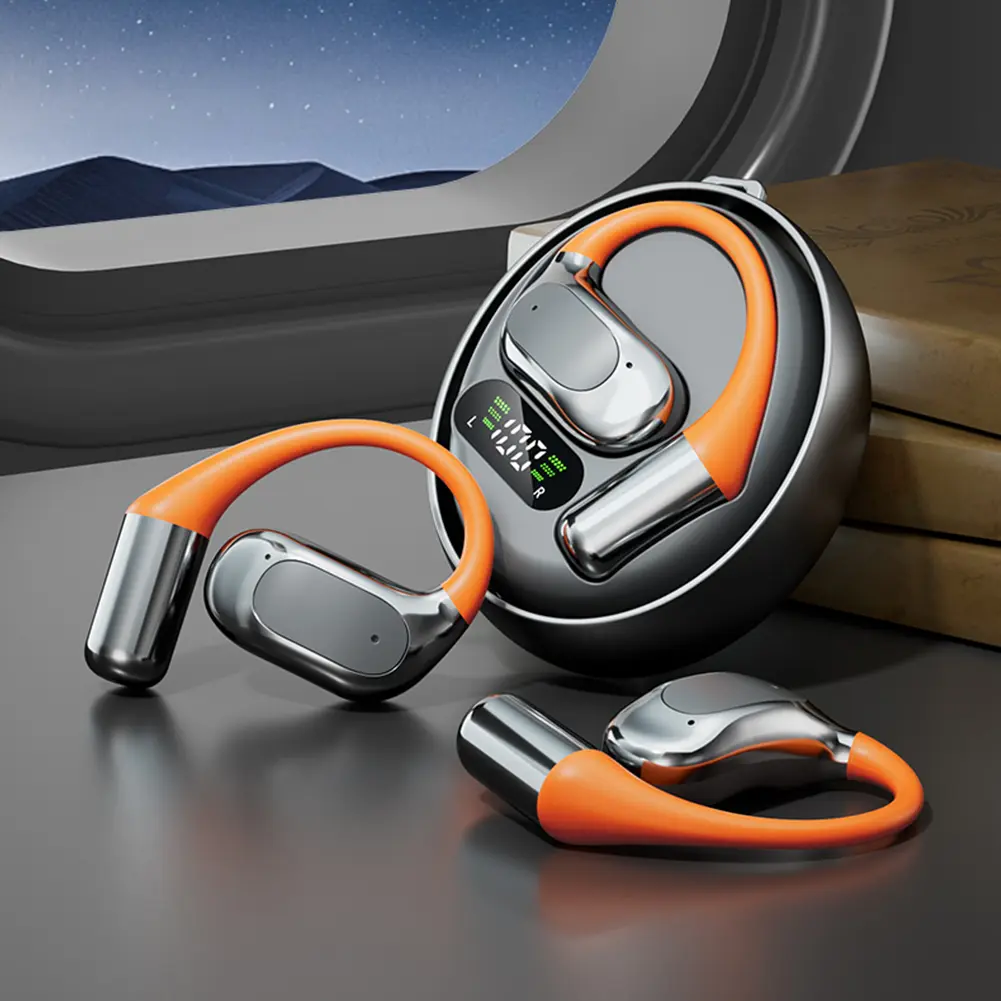 Wireless Earbuds with Earhooks Built-in Mic Earphones BT 5.4 Waterproof Headphones Headset for Sports/Workout/Running