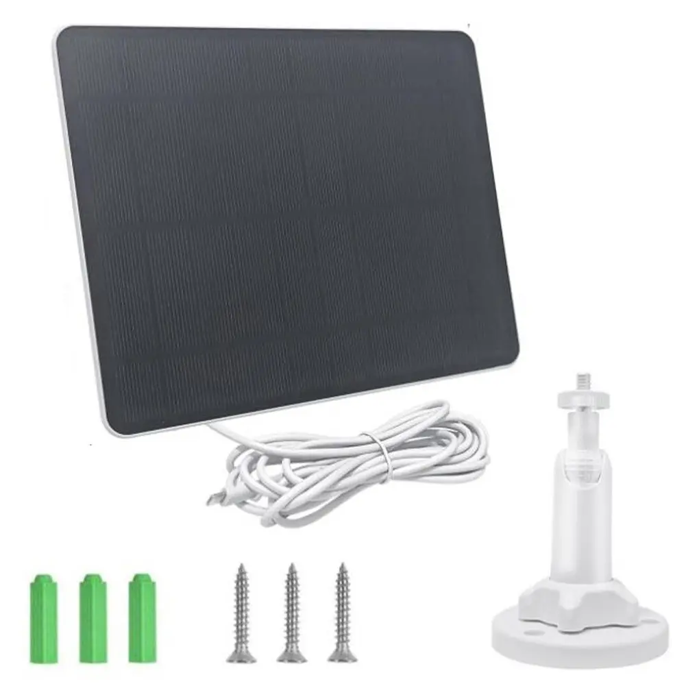 12W Security Camera Solar Panel DC 5V Outdoor Solar Cells Charger 360°Adjustable Mounting for Small Home Light System