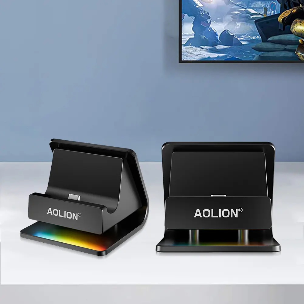 Portable Charging Dock with RGB Lights Charging Station Charger Station for Switch 2 Game Console Base Dock