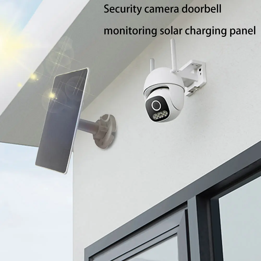 12W Security Camera Solar Panel DC 5V Outdoor Solar Cells Charger 360°Adjustable Mounting for Small Home Light System
