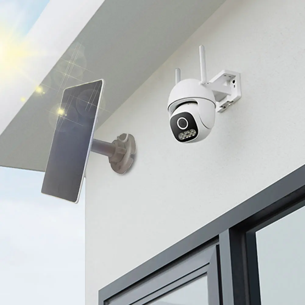 12W Security Camera Solar Panel DC 5V Outdoor Solar Cells Charger 360°Adjustable Mounting for Small Home Light System