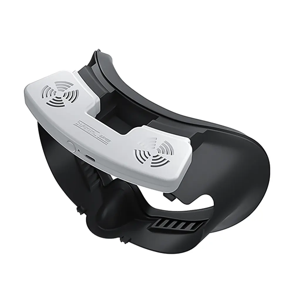 Cooling Fan with Facial Interface Face Cover Relieve Lens Fogging 3 Speeds with PU Face Cushion Pad for Meta Quest 3 VR Headset