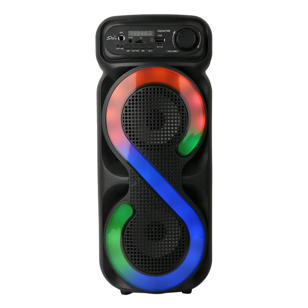 Bluetooth-Compatible Speaker Portable Boombox with RGB Light Outdoor Speaker USB/TF Wireless Speaker High Volume for Home Travel