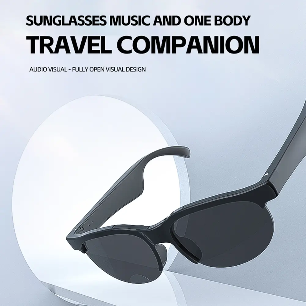 AI Intelligent Translation Glasses Bluetooth-Compatible 5.4 Smart Glasses Wireless Sunglasses Wireless Headset for Men and Women
