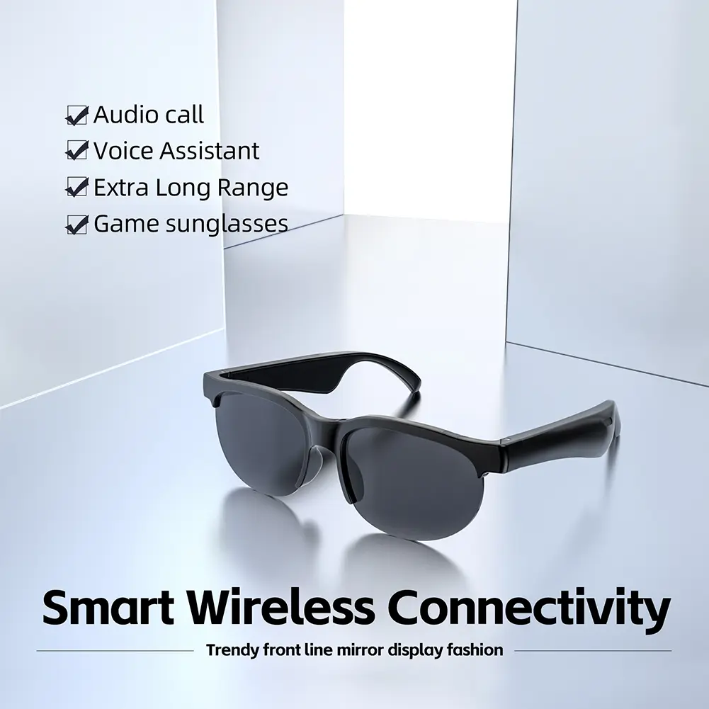 AI Intelligent Translation Glasses Bluetooth-Compatible 5.4 Smart Glasses Wireless Sunglasses Wireless Headset for Men and Women