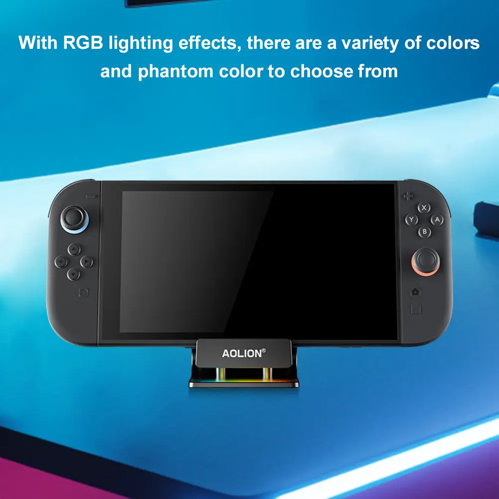 Portable Charging Dock with RGB Lights Charging Stand Charger Station for Nintendo Switch2 Game Console Base Dock