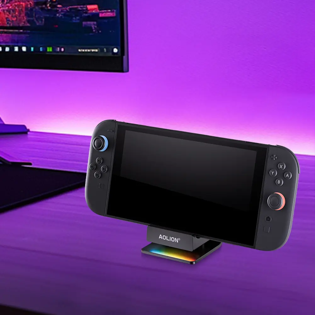 Portable Charging Dock with RGB Lights Charging Stand Charger Station for Nintendo Switch2 Game Console Base Dock