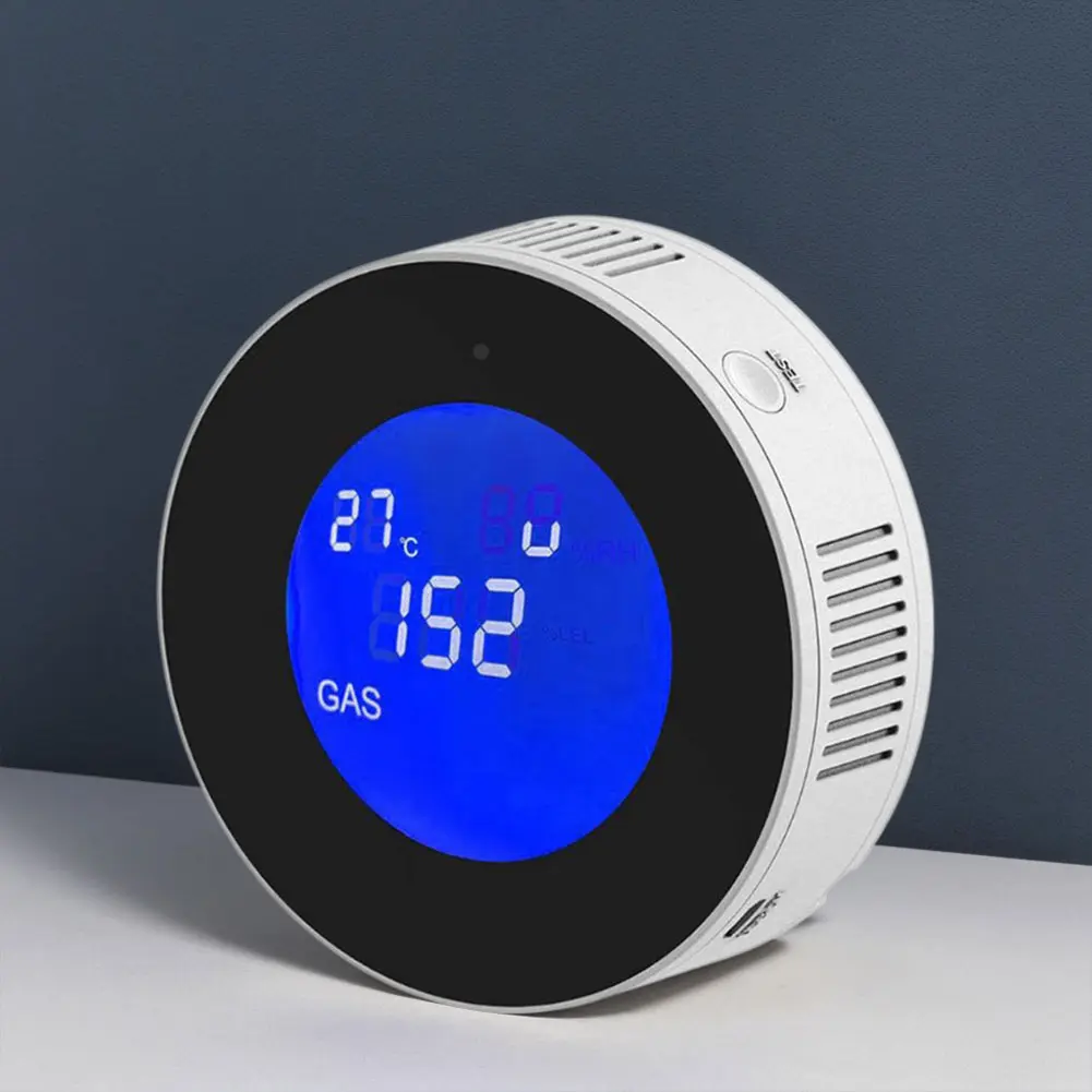WiFi Natural Gas Alarm LCD Digital Display Gas Leak Sensor Combustible Gas Leak Alarm for Home Kitchen