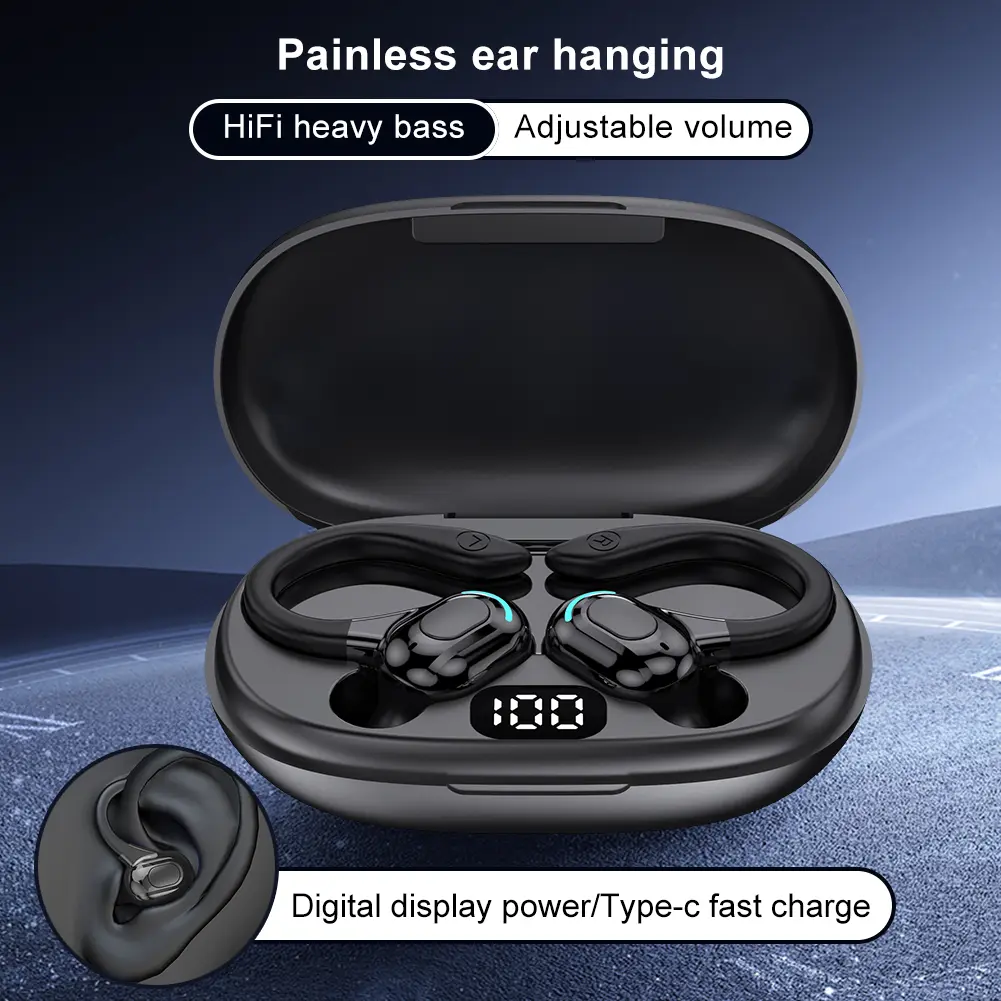 Bluetooth-Compatible 5.0 AI Language Translation Earbuds 144 Languages Wireless Open-Ear Headphones High Accuracy for Travelers