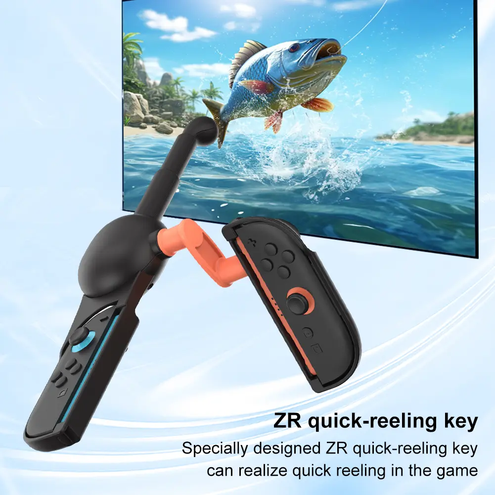 Fishing Rod for Nintendo for Switch 2 Joy-Con Fish Game Kit Game Handle Grip Handle Stand Holder for Bass Pro Shops-The Strike