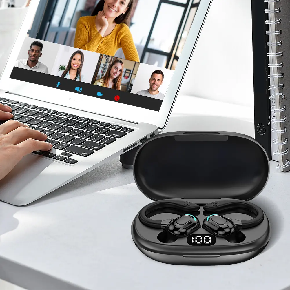 Bluetooth-Compatible 5.0 AI Language Translation Earbuds 144 Languages Wireless Open-Ear Headphones High Accuracy for Travelers