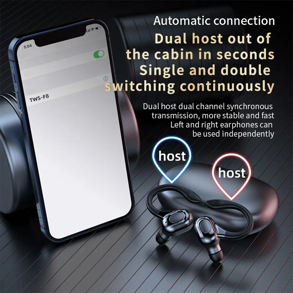 Bluetooth-Compatible 5.0 AI Language Translation Earbuds 144 Languages Wireless Open-Ear Headphones High Accuracy for Travelers
