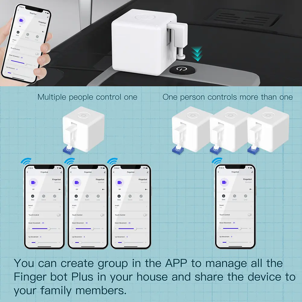 Tuya APP Robot Remote Control Bluetooth-compatible 4.2 Timing Finger Smart Control Automatic Smart Button Pusher Battery Powered