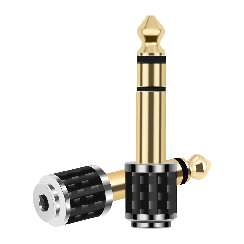 1/2 Pcs 1/4inch To 3.5mm Adapter Male To Female Stereo Headphone Audio Adapter 6.35 To 3.5 Converter for Headphone Amp Adapter