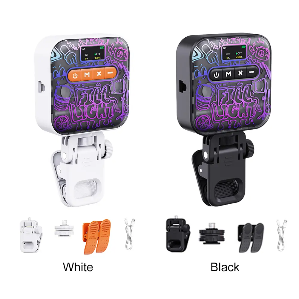 RGB Camera Light 2500K-9000K Portable Photography Lighting 2000mAh Rechargeable Fill Light for Photography