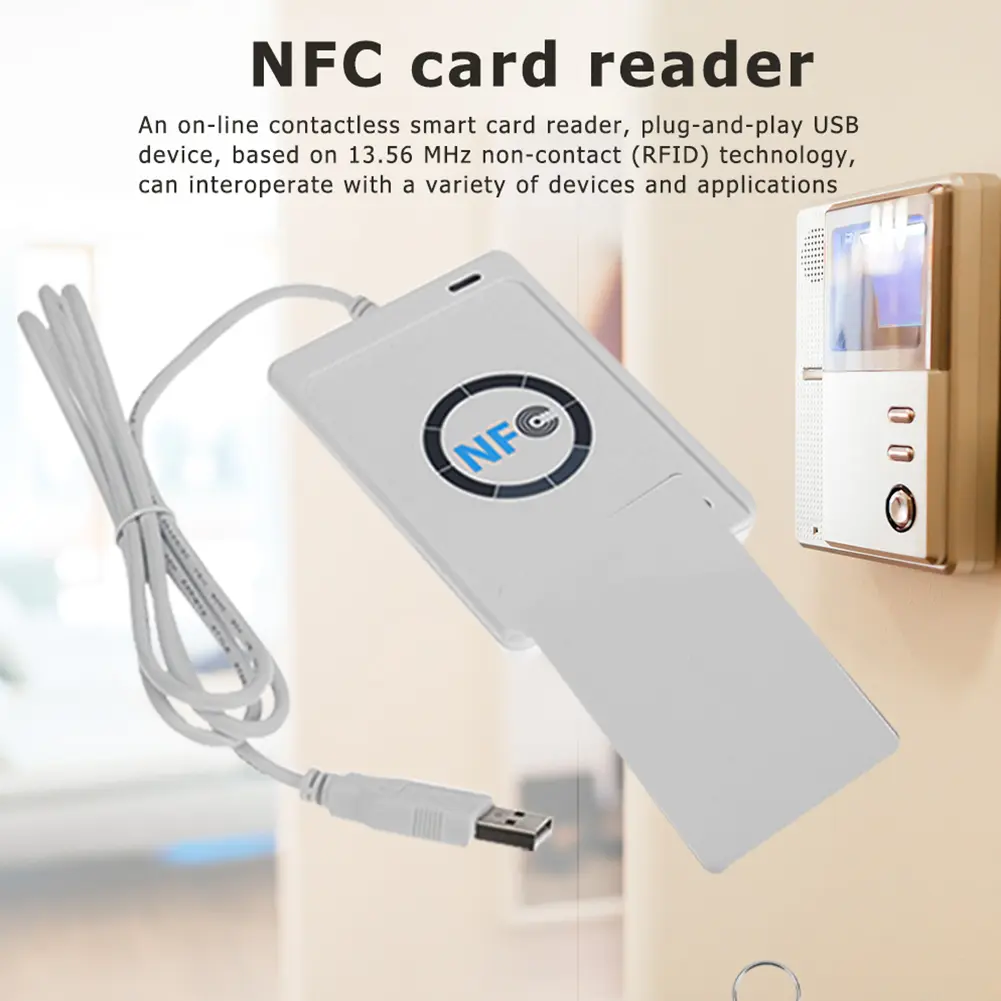 ACR122U Contactless Smart Reader Writer 13.56Mhz RFID Smart Card Writer Copier Duplicator Plug and Play USB Device