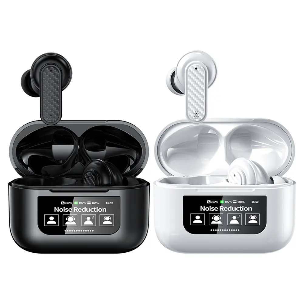 Wireless BT 5.4 Translation Earphones ANC Noise Cancelling 144 Languages Smart Touch Screen Housing for Sports Business Travel