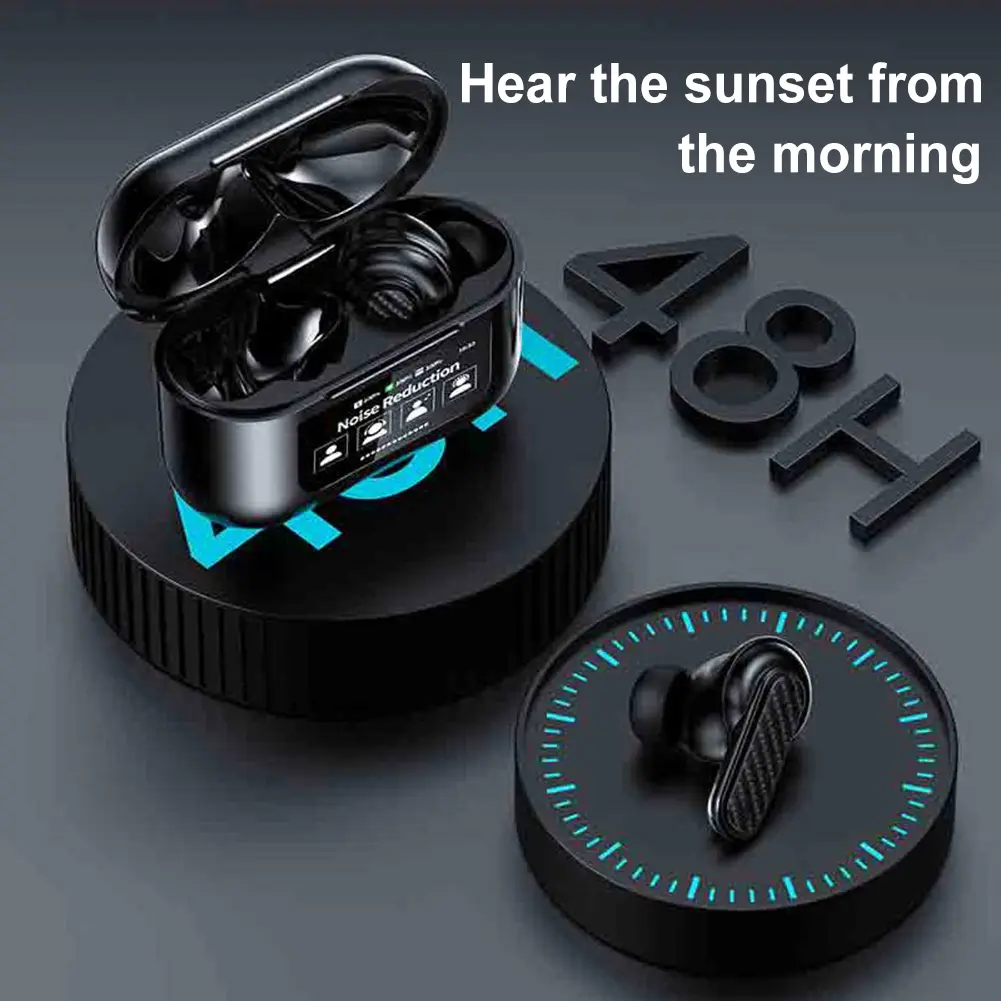 Wireless BT 5.4 Translation Earphones ANC Noise Cancelling 144 Languages Smart Touch Screen Housing for Sports Business Travel