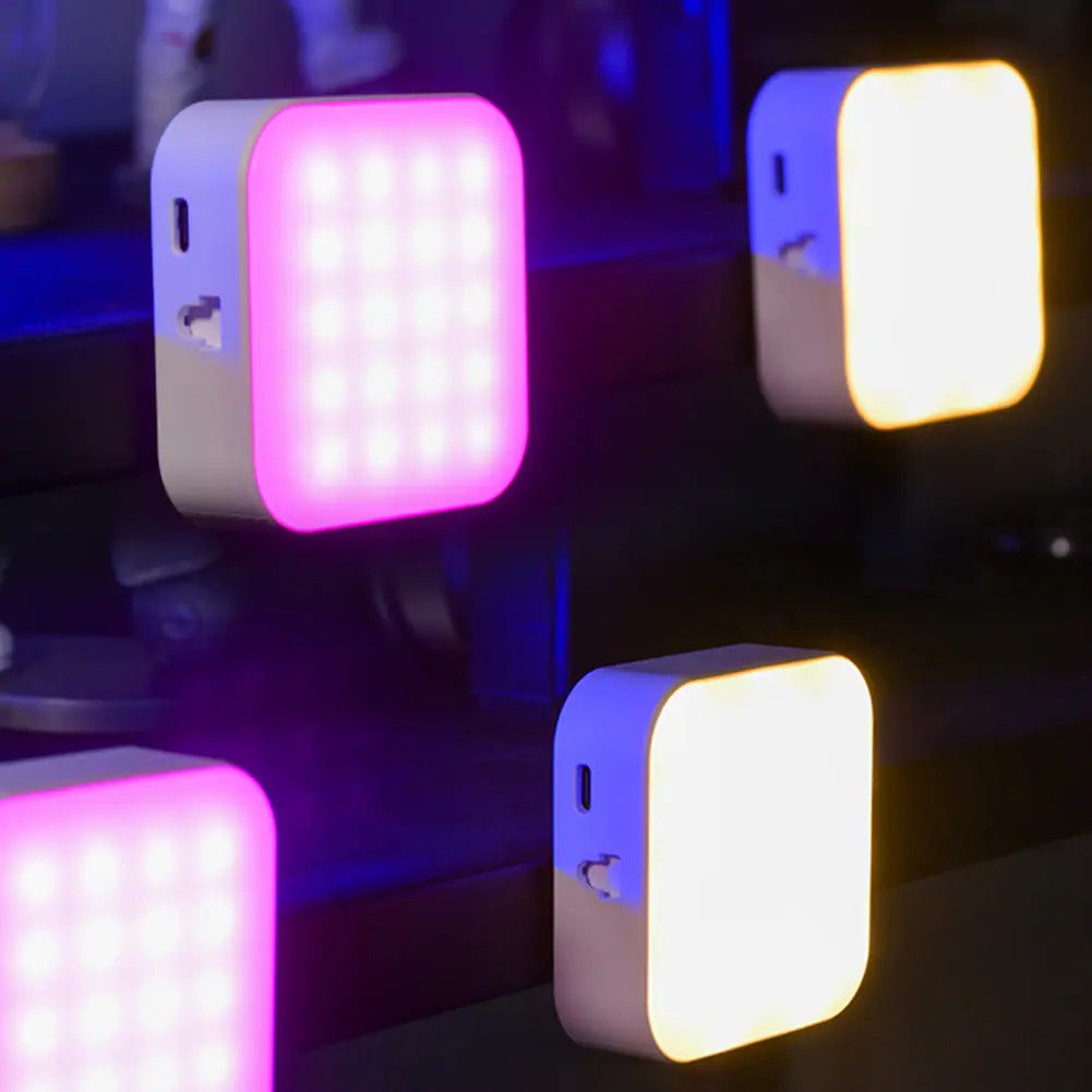 RGB Camera Light 2500K-9000K Portable Photography Lighting 2000mAh Rechargeable Fill Light for Photography