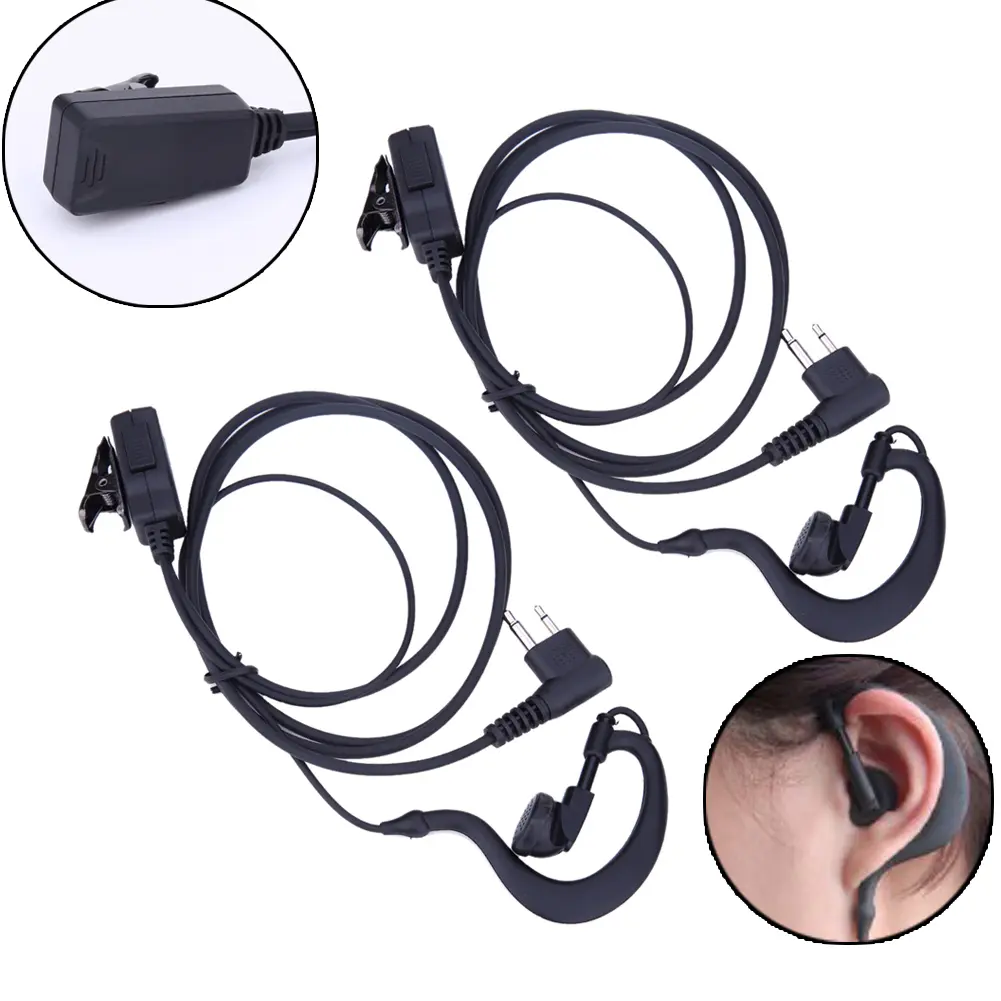 2Pcs Walkie Talkie Earpiece Headset Mic PTT Earphone Walkie Talkie Headset Multifunctional Accessories for Motorola CB Radio