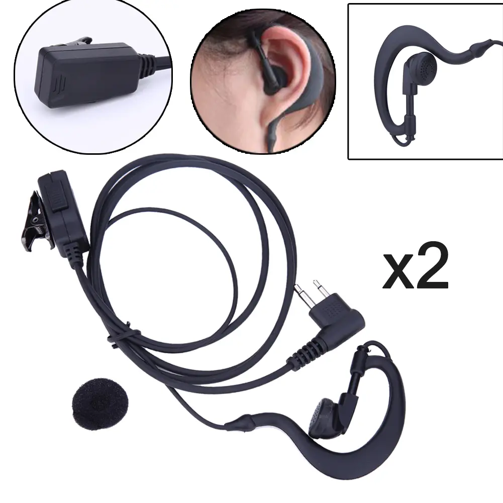 2Pcs Walkie Talkie Earpiece Headset Mic PTT Earphone Walkie Talkie Headset Multifunctional Accessories for Motorola CB Radio