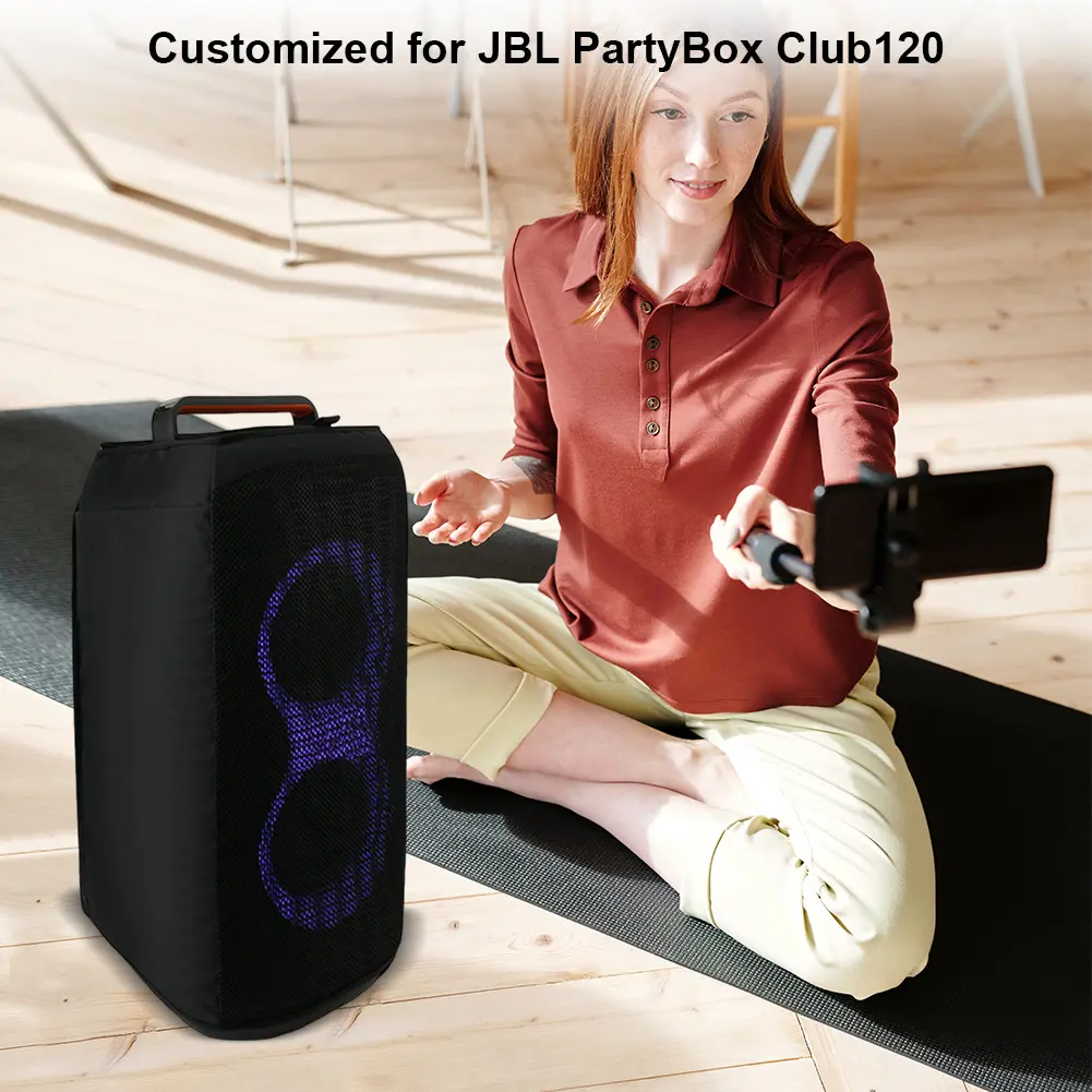 Outdoor Speaker Protective Cover Dust Case Speaker Sleeve Mesh Slip Cover for JBL PartyBox Club 120 Portable Party Speaker