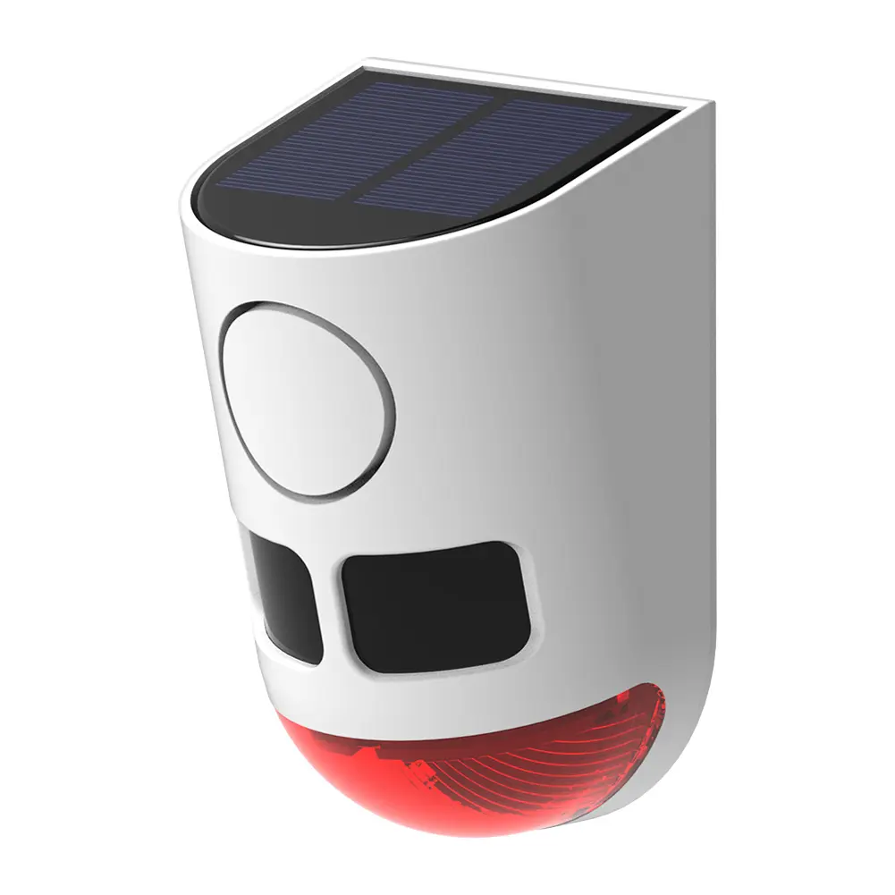 Solar Infrared Motion Sensor Alarm Home Security Alarm with Flashing Light Sound Noise Maker for Yard Farm Garden