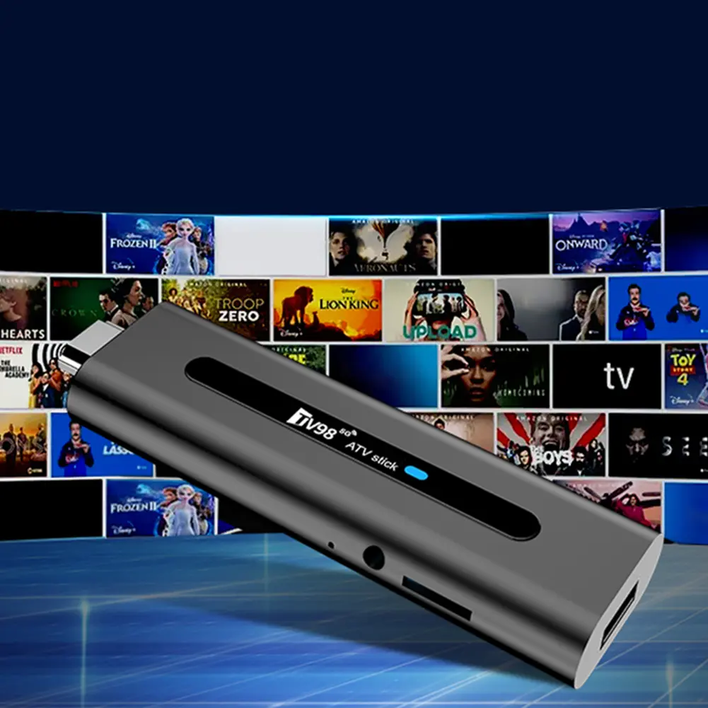TV98 ATV H313 Android TV Stick 14.0 8K 2.4G 5G WiFi Quad Core BT5.0 Set Top Box Smart TV Box Media Player