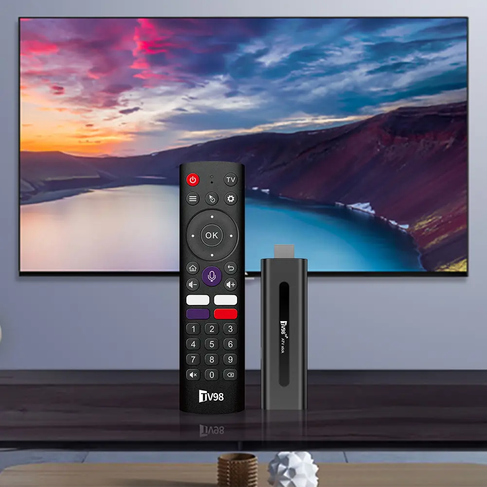 TV98 ATV H313 Android TV Stick 14.0 8K 2.4G 5G WiFi Quad Core BT5.0 Set Top Box Smart TV Box Media Player