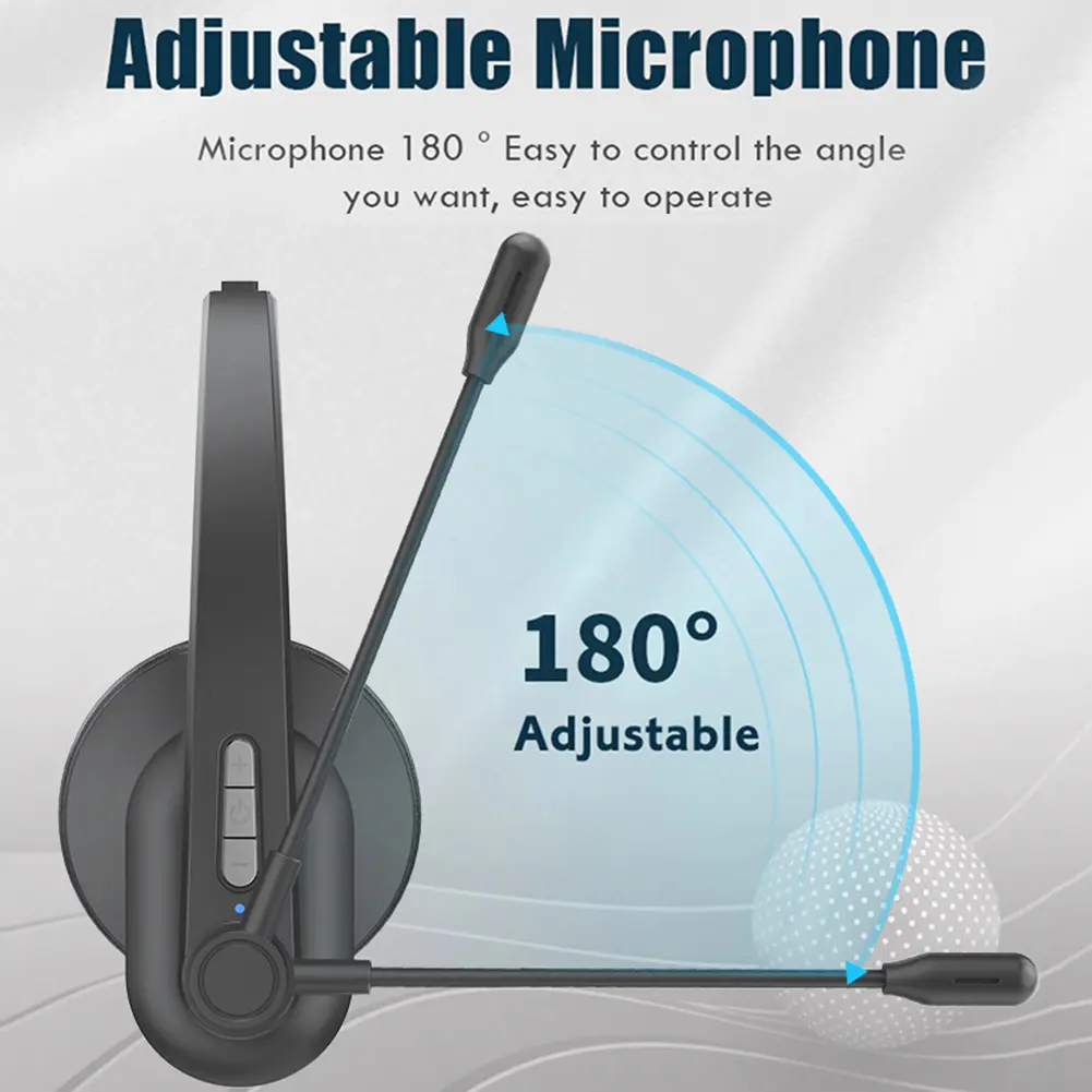 Wireless Telephone Headset for PC Laptop Call Center Office Computer Noise Canceling Customer Service Headphones with Microphone