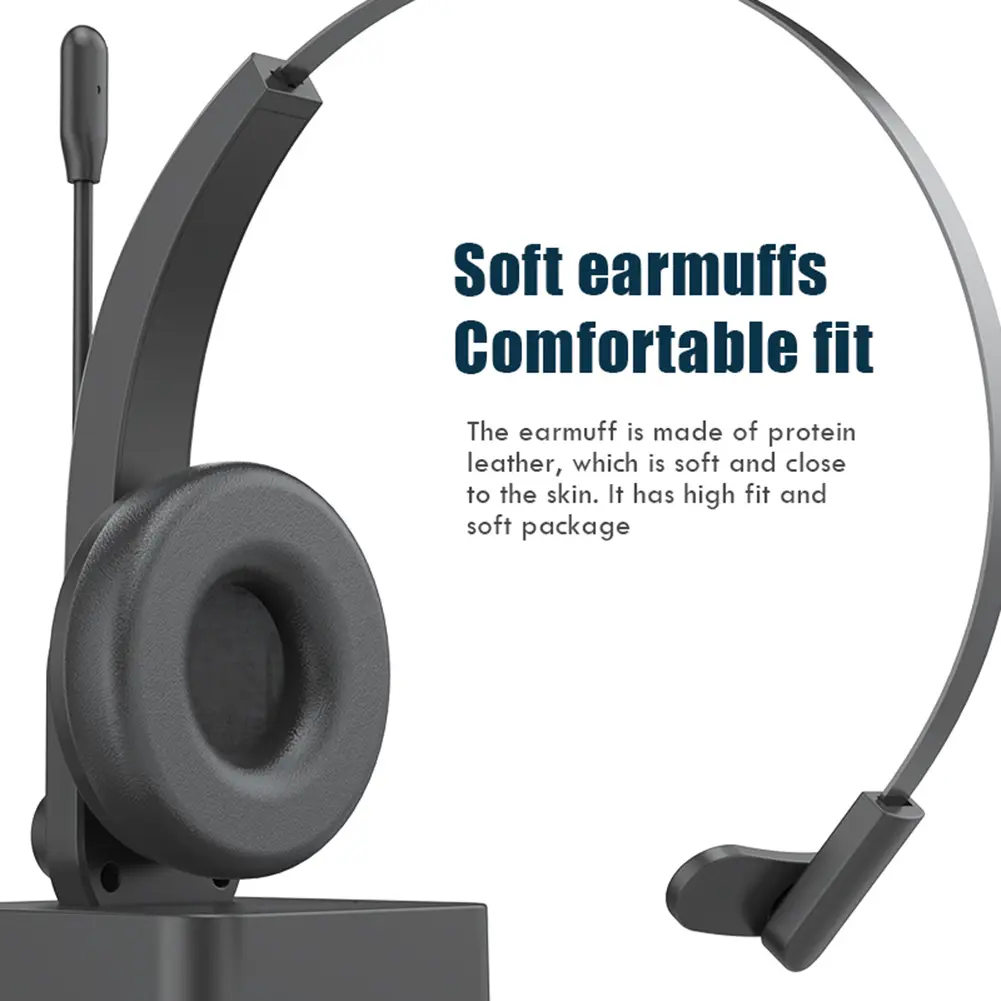 Wireless Telephone Headset for PC Laptop Call Center Office Computer Noise Canceling Customer Service Headphones with Microphone