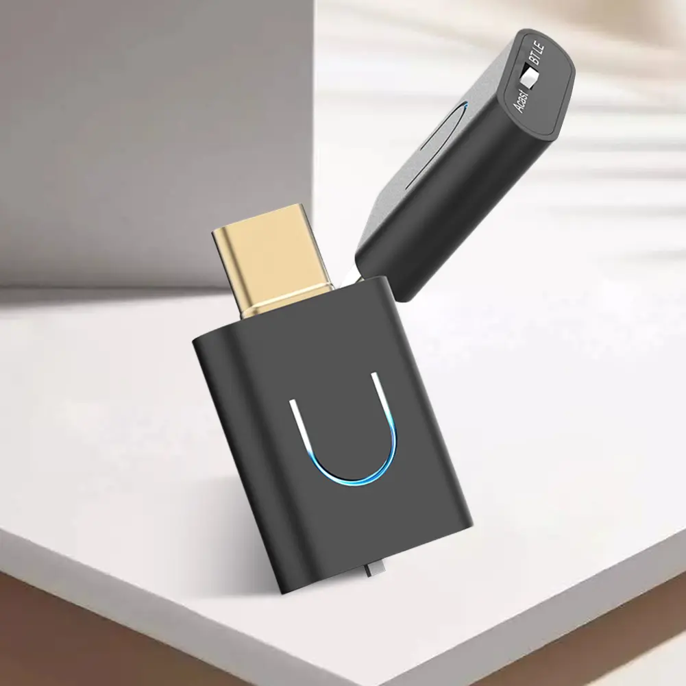 Audio Transmitter Bluetooth-Compatible 5.4 Type-C Wireless Stereo Music Adapter AptX-LL/HD Audio Adapter Audio Dongle Adapter