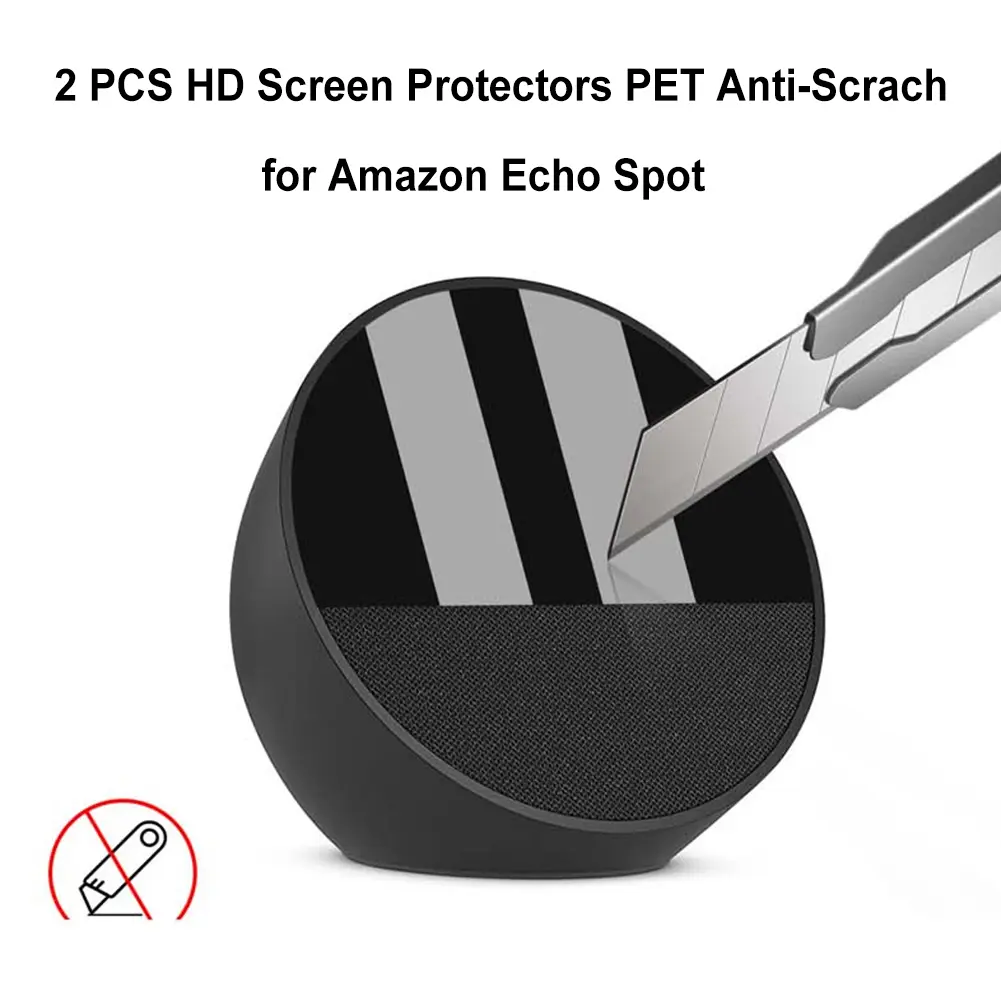 2 PCS HD Screen Protector PET Screen Protection Film Anti-Fingerprint Screen Protective Film for  Echo Spot (2024 Release)