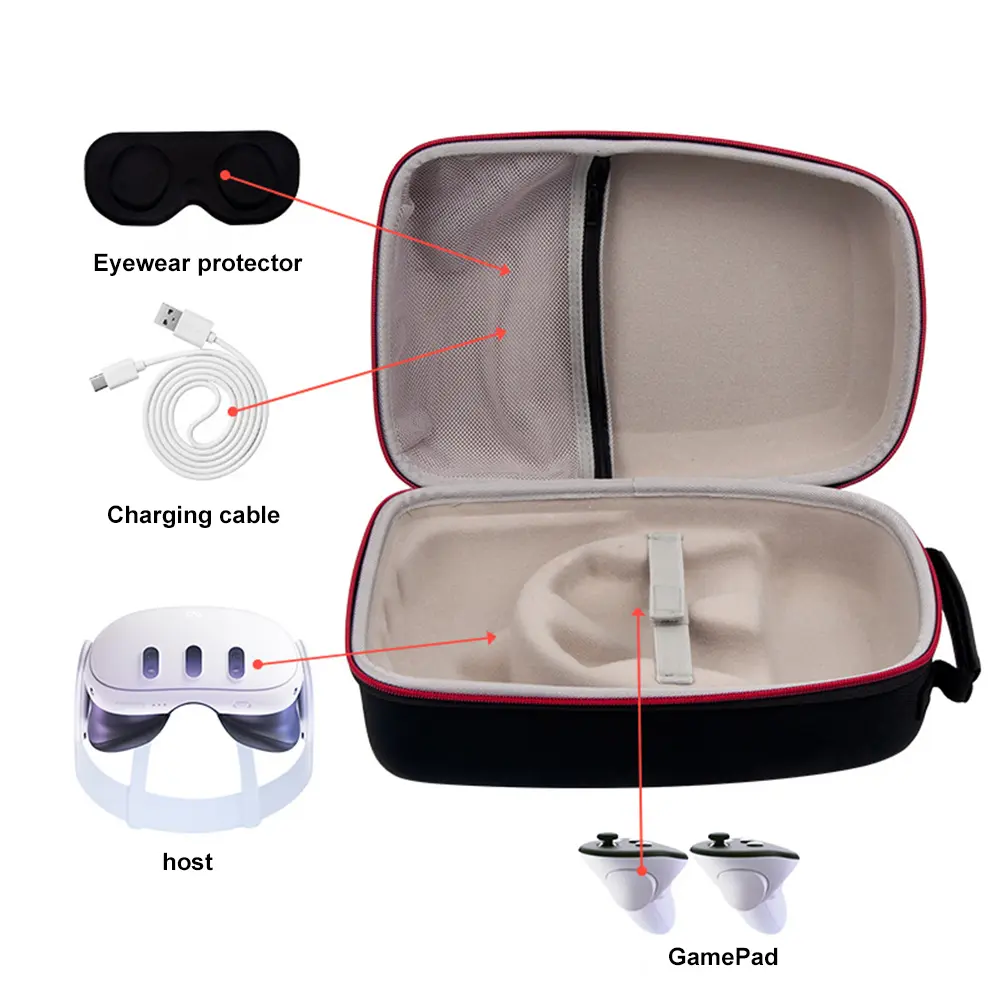 EVA Carrying Case Bag Portable Hardshell Case Shockproof Anti-Scratch with Len Protective Cover for Meta Quest 3 Accessories