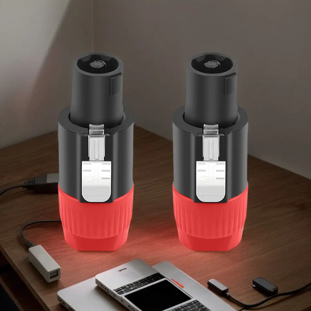 4 Pins Audio Speaker Plug with Twist Lock Audio Cable Adapter Connector for NL4FC NL4FX NLT4X NL2FC