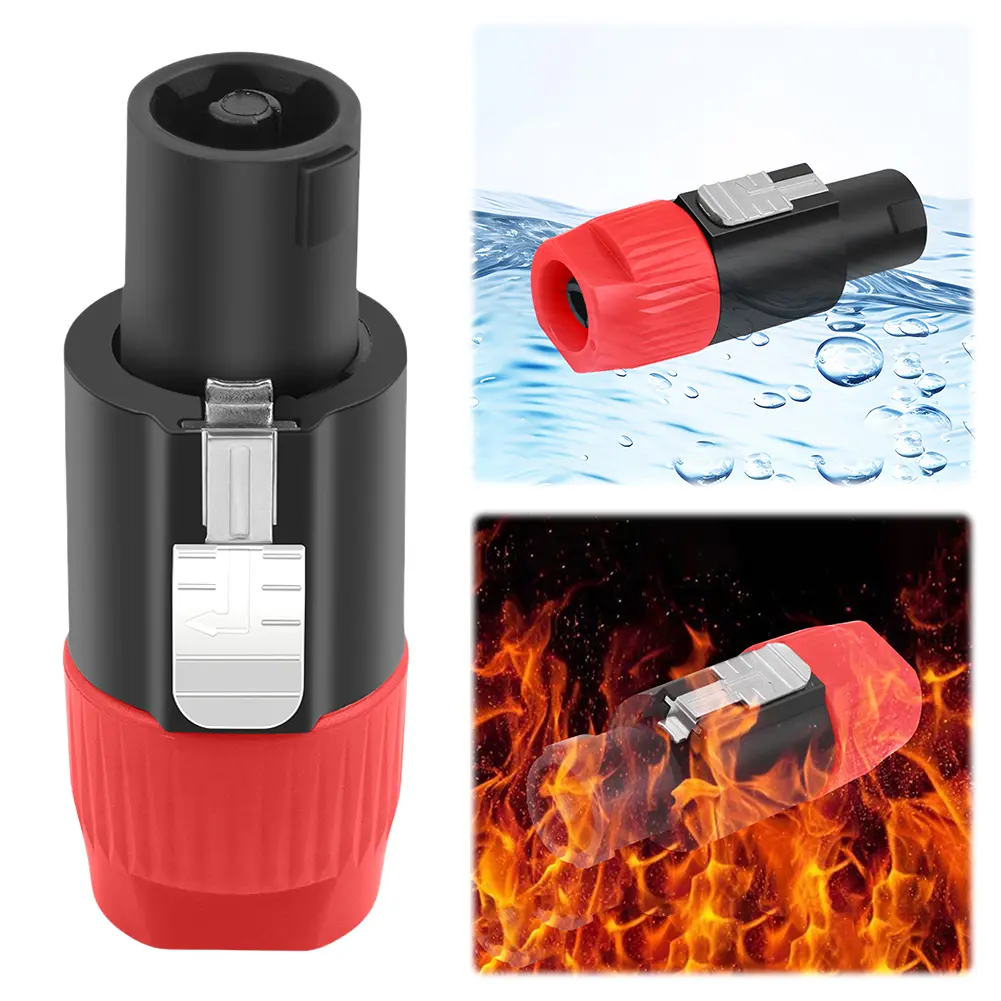 4 Pins Audio Speaker Plug with Twist Lock Audio Cable Adapter Connector for NL4FC NL4FX NLT4X NL2FC
