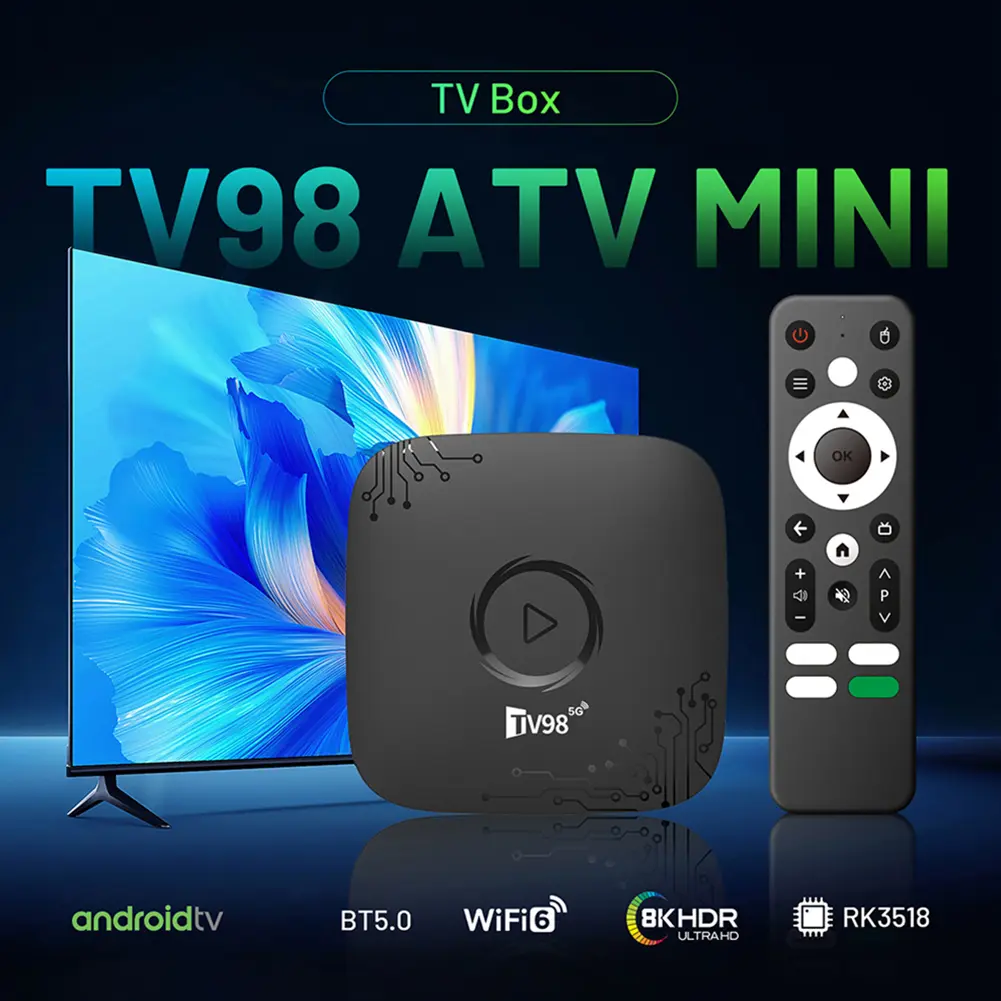 Android 14 Smart TV Box Quad Core ARM Cortex-A53 Home Video Player RK3518 Chip Set Top Box for HD Movies Internet Applications