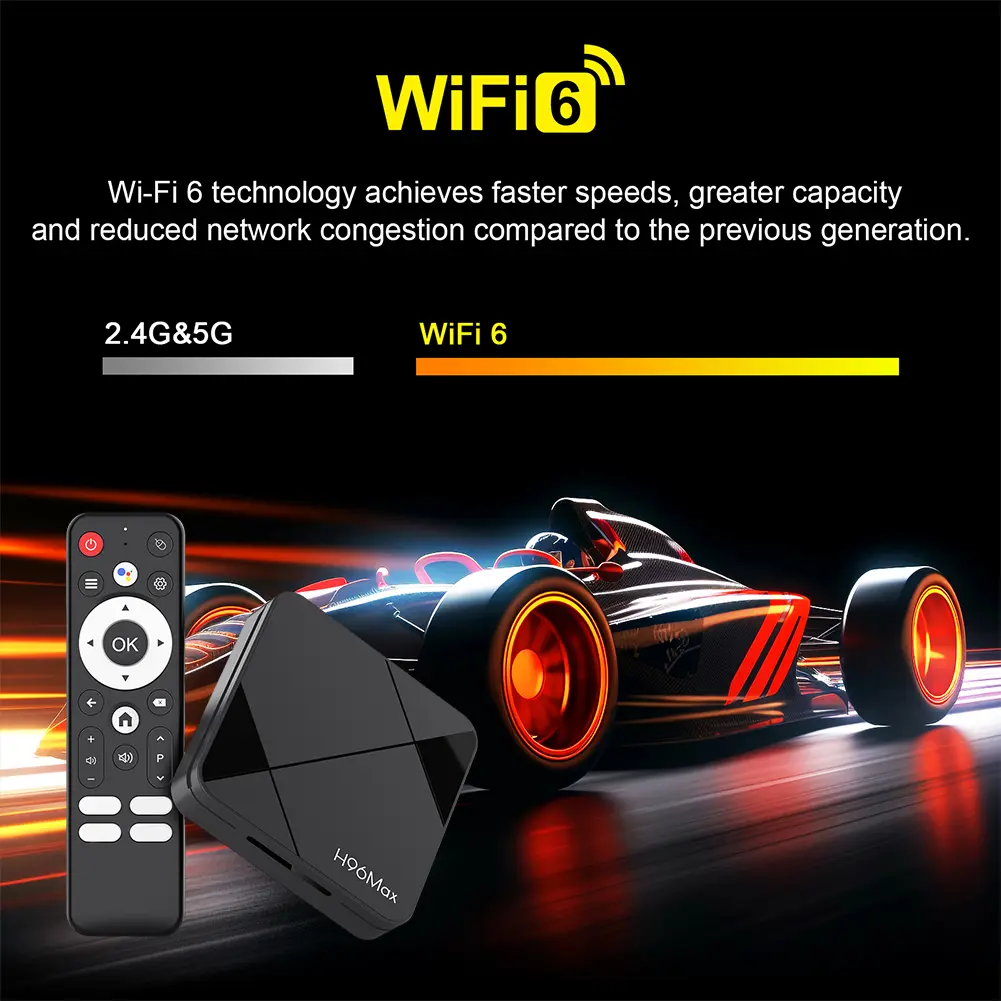 Android 14 Smart TV Box RK3518 Quad Core H96Max Wifi6 Set Top Box Voice Remote Control Mouse Assistant