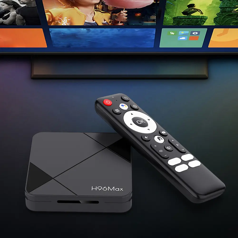 Android 14 Smart TV Box RK3518 Quad Core H96Max Wifi6 Set Top Box Voice Remote Control Mouse Assistant