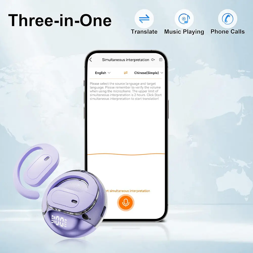 Translation Earbuds Real Time 144 Languages Language Translator Earbuds Translation Headphones for Travel Business and Learning