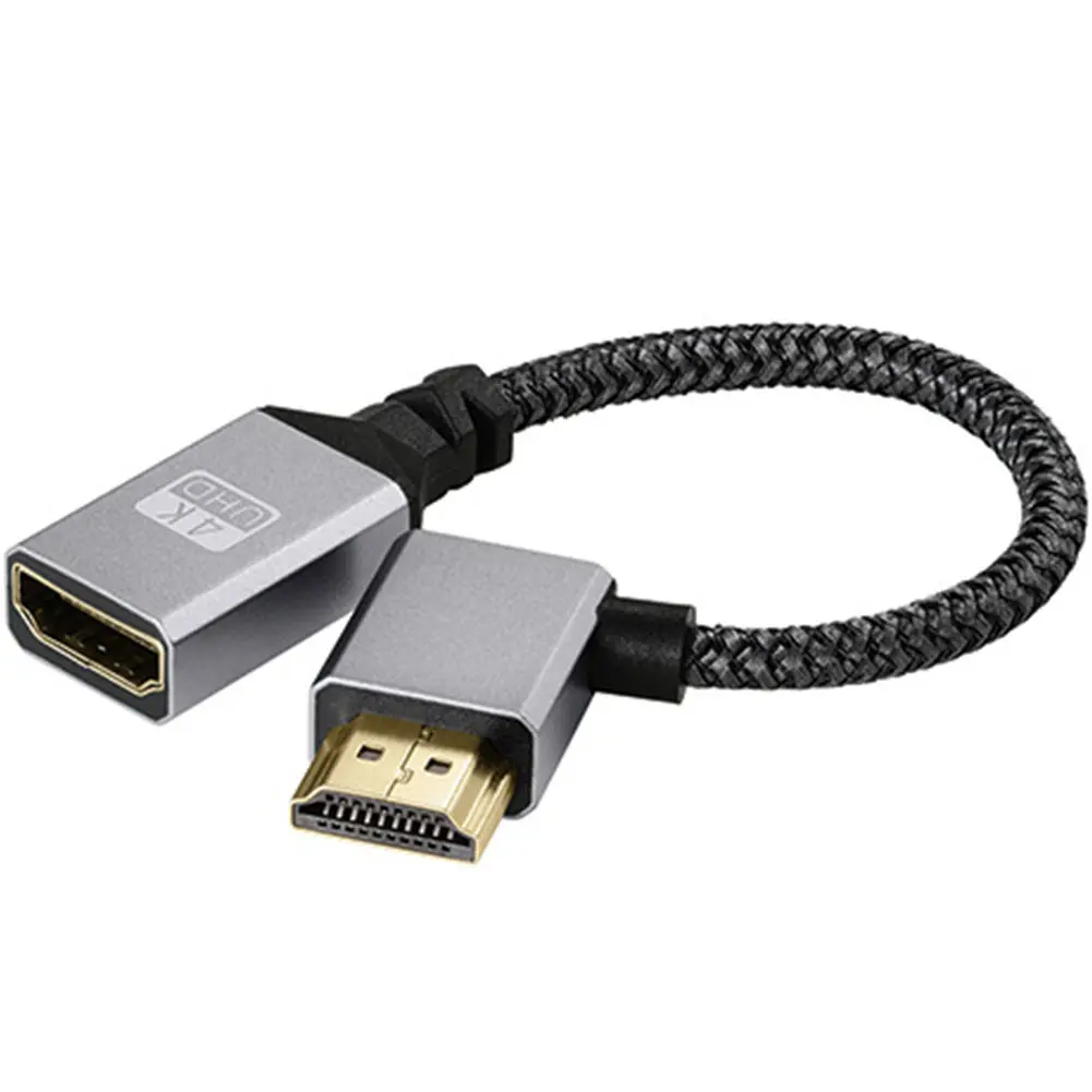 15CM Extender Wire Cord 4K 60Hz HDMI-Compatible Male To Female Cable Adapter 18 Gbps Nylon Braid for HDTV PS4