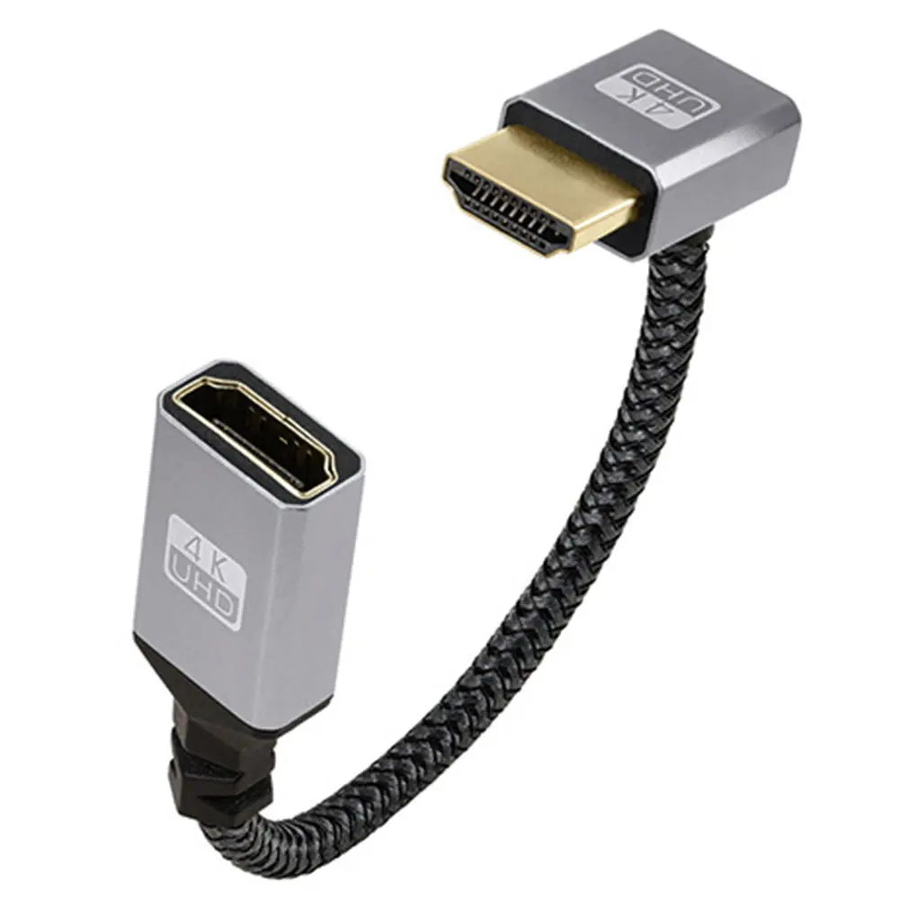 15CM Extender Wire Cord 4K 60Hz HDMI-Compatible Male To Female Cable Adapter 18 Gbps Nylon Braid for HDTV PS4