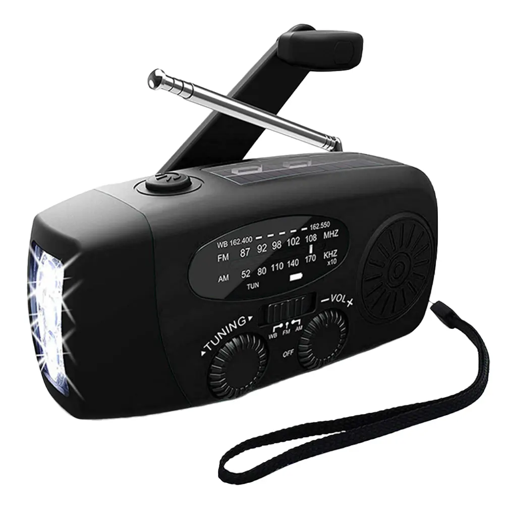Emergency Hand Crank Radio AM/FM Radio with Flashlight Portable Weather Radio Solar Radio for Outdoor Camping and Emergency